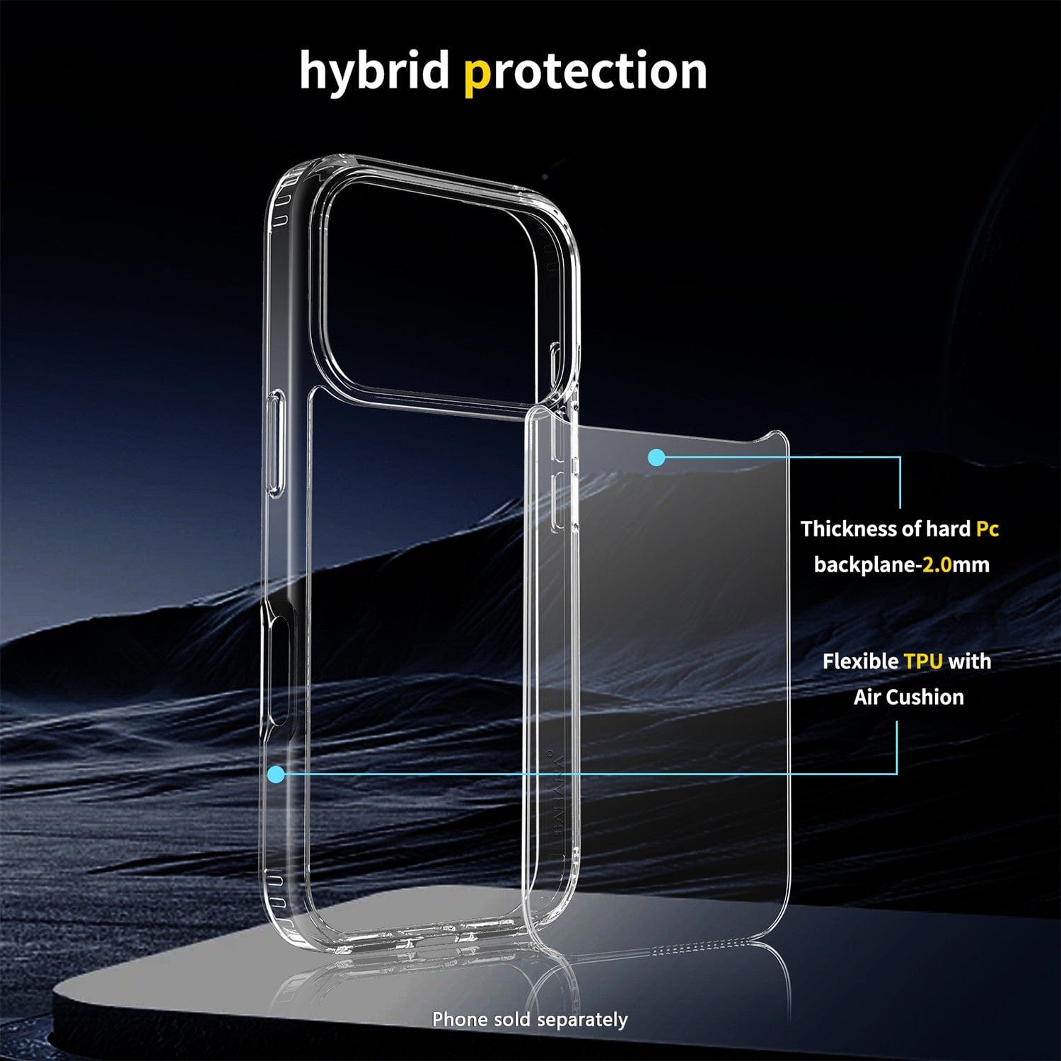 iPhone 17 Pro Max Clear Case - Slim, Anti-Slip Grip | Venture Series