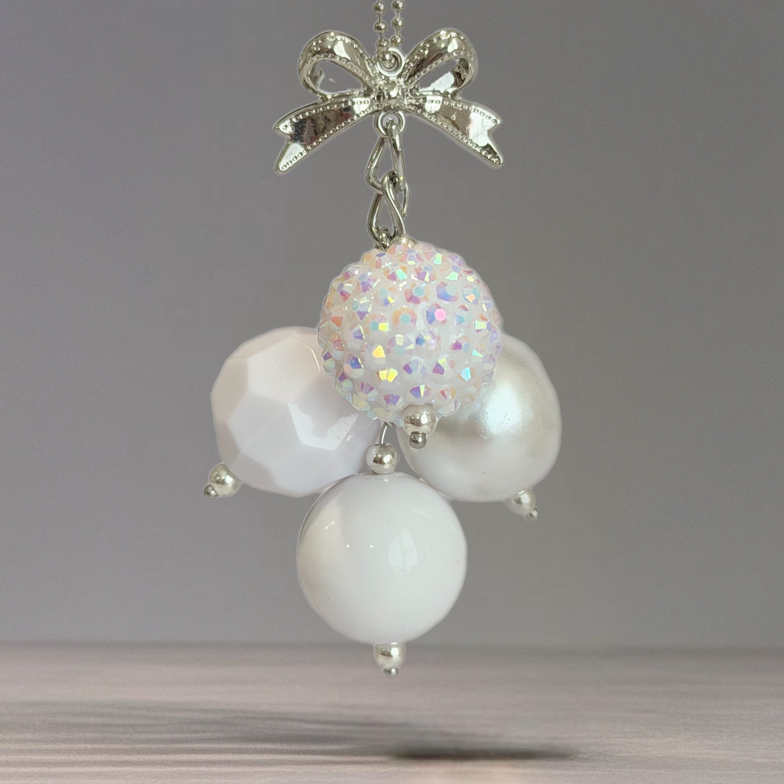 Frosted Snow Bauble Charm - Tumbler Handle Charm