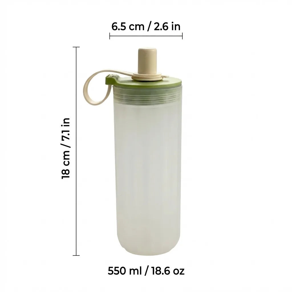 Clear Plastic Reusable Travel Mug | Leak-Proof Cup with Straw and Handle