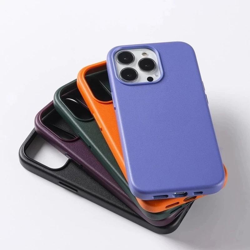 Luxury Colorful Leather With Magnetic Case For iPhone 13 12 14Pro Max 13/12/14Pro For  Wireless Charging Cover Designed for iPhone 14 Pro Max Case Silicone Shockproof Slim Thin Phone Case for iPhone