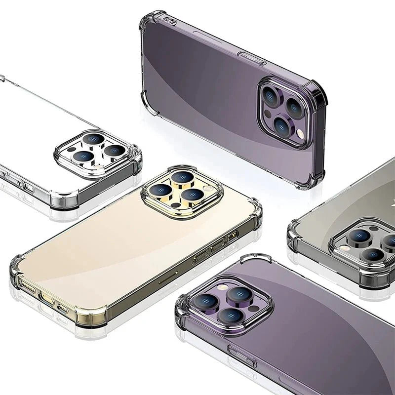 Shockproof Transparent Phone Case | Clear Silicone Bumper Cover for iPhone 5 to 15 Pro Max